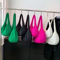 Women's Cotton Solid Color Basic Dumpling Shape Zipper Shoulder Bag Underarm Bag main image 1
