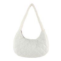 Women's Cotton Solid Color Basic Dumpling Shape Zipper Shoulder Bag Underarm Bag sku image 7