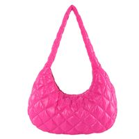 Women's Cotton Solid Color Basic Dumpling Shape Zipper Shoulder Bag Underarm Bag sku image 8