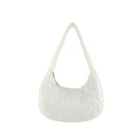 Women's Cotton Solid Color Basic Dumpling Shape Zipper Shoulder Bag Underarm Bag sku image 3