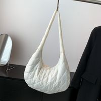 Women's Cotton Solid Color Basic Dumpling Shape Zipper Shoulder Bag Underarm Bag main image 8