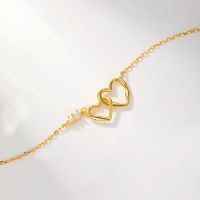 Romantic Sweet Heart Shape Sterling Silver Plating Inlay Zircon Bracelets main image 3