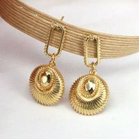 1 Pair Simple Style Geometric Plating Copper 18k Gold Plated Silver Plated Drop Earrings main image 5