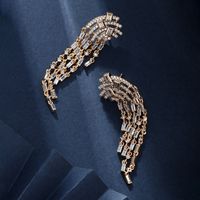 1 Pair Glam Luxurious Xuping Tassel Rectangle Plating Inlay Copper Alloy Artificial Diamond 18k Gold Plated Drop Earrings main image 5