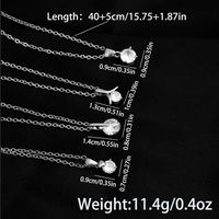 Simple Style Geometric Stainless Steel Copper Plating Inlay Zircon Silver Plated Solitaire Necklace main image 2