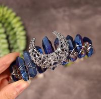 Women's Ethnic Style Geometric Moon Crystal Handmade Crown sku image 5