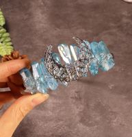 Women's Ethnic Style Geometric Moon Crystal Handmade Crown sku image 3