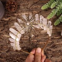 Women's Bridal Ethnic Style Geometric Sun Crystal Handmade Crown sku image 2