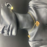 Dame Einfacher Stil Herzform Rostfreier Stahl Überzug Ohrringe Halskette main image 3