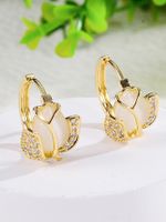 1 Pair Elegant Classical Flower Plating Inlay Copper Opal Zircon 18k Gold Plated Earrings main image 4
