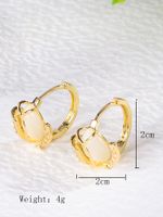 1 Pair Elegant Classical Flower Plating Inlay Copper Opal Zircon 18k Gold Plated Earrings sku image 1