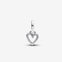 Simple Style Heart Shape Sterling Silver Plating Hollow Out Charms Jewelry Accessories main image 2