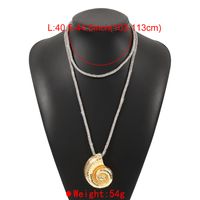 Beach Simple Style Conch Alloy Rhinestones Unisex Pendant Necklace main image 2