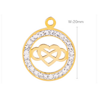 1 Piece Stainless Steel Zircon 18K Gold Plated Infinity Heart Shape main image 2
