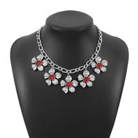 Vintage Style Simple Style Flower Alloy Inlay Rhinestones Women's Necklace sku image 3