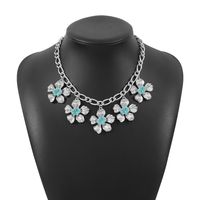 Vintage Style Simple Style Flower Alloy Inlay Rhinestones Women's Necklace sku image 4