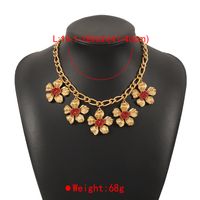 Vintage Style Simple Style Flower Alloy Inlay Rhinestones Women's Necklace main image 2
