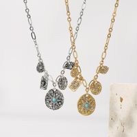 Vintage Style Vacation Star Moon Alloy Natural Stone Women's Pendant Necklace main image 3