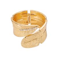 Elegant Exaggerated Feather Alloy Plating Inlay Rhinestones Women's Bangle main image 6