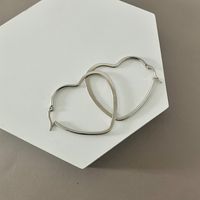1 Pair Casual Romantic Simple Style Heart Shape 304 Stainless Steel Hoop Earrings sku image 1