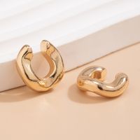 1 Pair Simple Style C Shape Plating Alloy Earrings main image 4