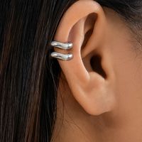 1 Paar Einfacher Stil C-form Überzug Legierung Ohrringe sku image 1
