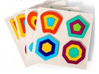 Puzzles Toddler(3-6years) Triangle Round Wood Toys main image 3