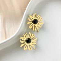 1 Pair Elegant Preppy Style Sweet Flower Plating Inlay 304 Stainless Steel Glass Stone 14K Gold Plated Ear Studs main image 4