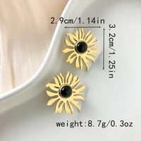 1 Pair Elegant Preppy Style Sweet Flower Plating Inlay 304 Stainless Steel Glass Stone 14K Gold Plated Ear Studs main image 2