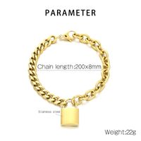 Titanium Steel 18K Gold Plated Hip-Hop Plating Lock Bracelets Necklace main image 3