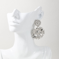 1 Piece Exaggerated Vacation Flower Alloy Drop Earrings main image 3
