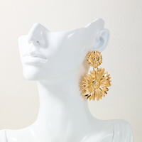 1 Piece Exaggerated Vacation Flower Alloy Drop Earrings main image 1