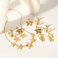 304 Stainless Steel 18K Gold Plated IG Style Nordic Style African Style Polishing Plating Metal Star Moon Pendant Necklace main image 5