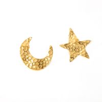 304 Stainless Steel 18K Gold Plated IG Style Nordic Style African Style Polishing Plating Metal Star Moon Pendant Necklace main image 6