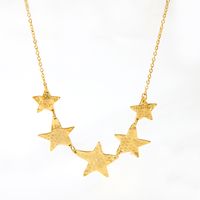 304 Stainless Steel 18K Gold Plated IG Style Nordic Style African Style Polishing Plating Metal Star Moon Pendant Necklace main image 7