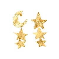 304 Stainless Steel 18K Gold Plated IG Style Nordic Style African Style Polishing Plating Metal Star Moon Pendant Necklace main image 9