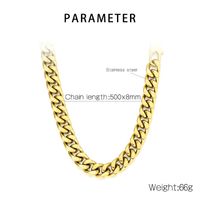 Hip-Hop Geometric Titanium Steel Plating 18K Gold Plated Men's Necklace main image 2