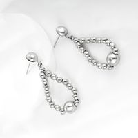 1 Pair Xuping Simple Style Geometric Beaded Plating Copper Alloy White Gold Plated Drop Earrings main image 3