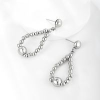 1 Pair Xuping Simple Style Geometric Beaded Plating Copper Alloy White Gold Plated Drop Earrings main image 5