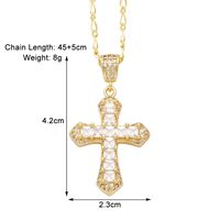 Einfacher Stil Kreuzen Kupfer Überzug Inlay Zirkon 18 Karat Vergoldet Halskette Mit Anhänger sku image 1