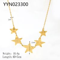 304 Stainless Steel 18K Gold Plated IG Style Nordic Style African Style Polishing Plating Metal Star Moon Pendant Necklace sku image 4