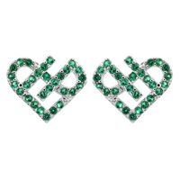 1 Pair Sweet Simple Style Heart Shape Plating Inlay Copper Zircon White Gold Plated Ear Studs main image 6
