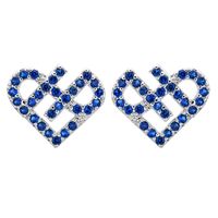 1 Pair Sweet Simple Style Heart Shape Plating Inlay Copper Zircon White Gold Plated Ear Studs main image 4