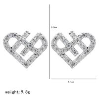 1 Pair Sweet Simple Style Heart Shape Plating Inlay Copper Zircon White Gold Plated Ear Studs main image 2