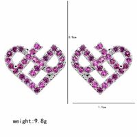 1 Pair Sweet Simple Style Heart Shape Plating Inlay Copper Zircon White Gold Plated Ear Studs sku image 2
