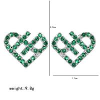 1 Pair Sweet Simple Style Heart Shape Plating Inlay Copper Zircon White Gold Plated Ear Studs sku image 3