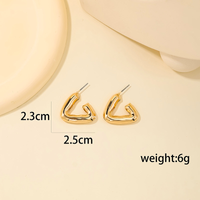 1 Piece Ig Style Simple Style Commute Triangle Metal Alloy Ear Studs main image 2