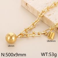 Wholesale Fashion Geometric Copper 18K Gold Plated Pendant Necklace sku image 4