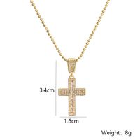 Simple Style Commute Cross Copper Plating Inlay Zircon 18k Gold Plated Pendant Necklace main image 2