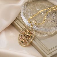Simple Style Commute Cross Devil's Eye Copper Plating Inlay Zircon 18k Gold Plated Pendant Necklace sku image 2